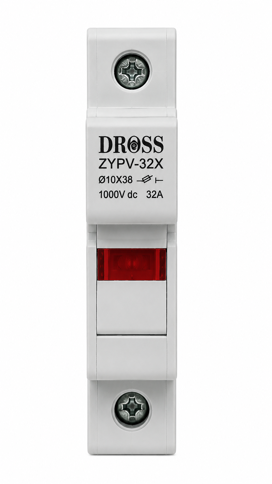 DROSS ZYPV-32X Solar PV Fuse Holder 32A 1000V DC – 10×38mm DIN Rail