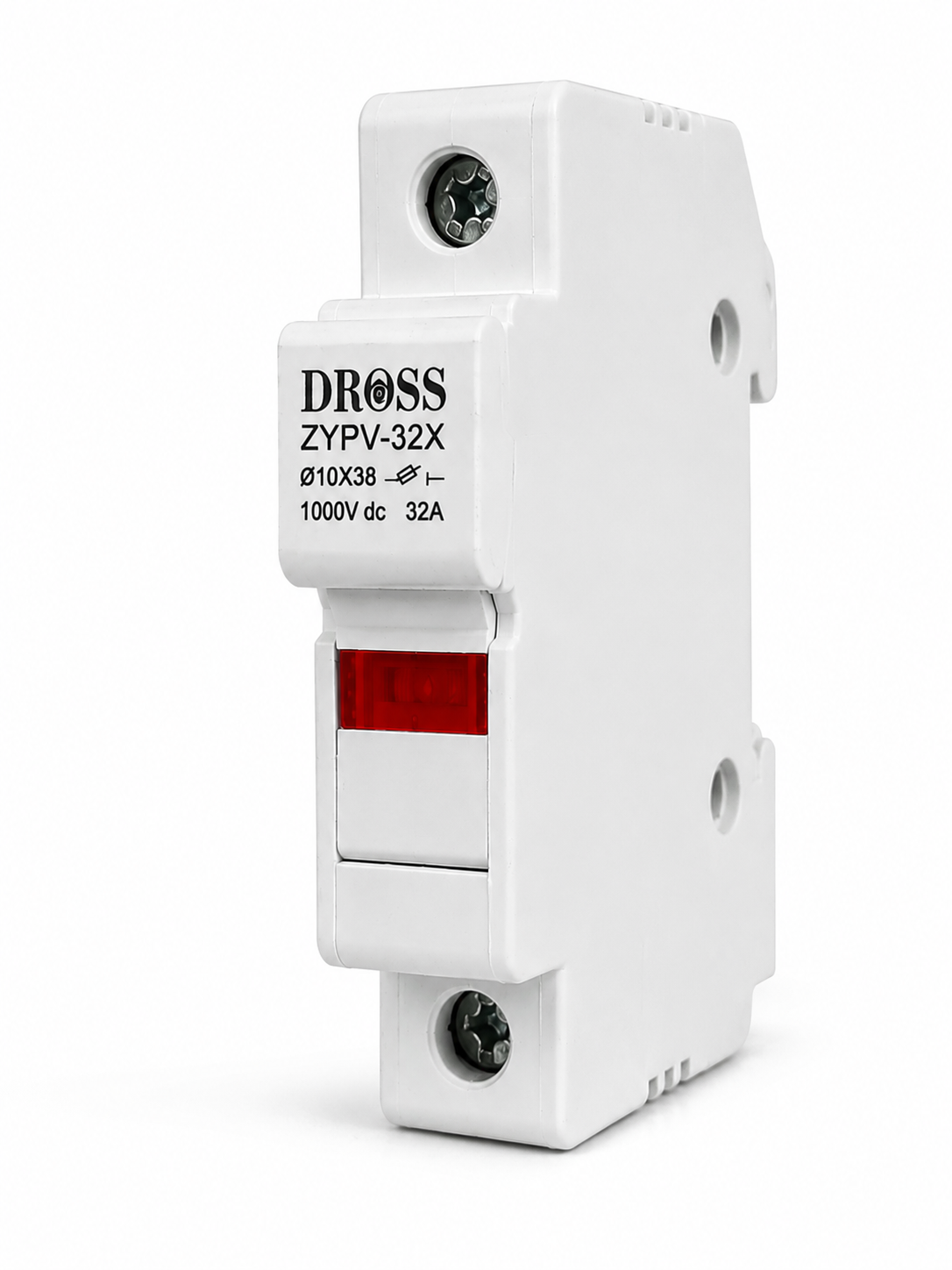 DROSS ZYPV-32X Solar PV Fuse Holder 32A 1000V DC – 10×38mm DIN Rail