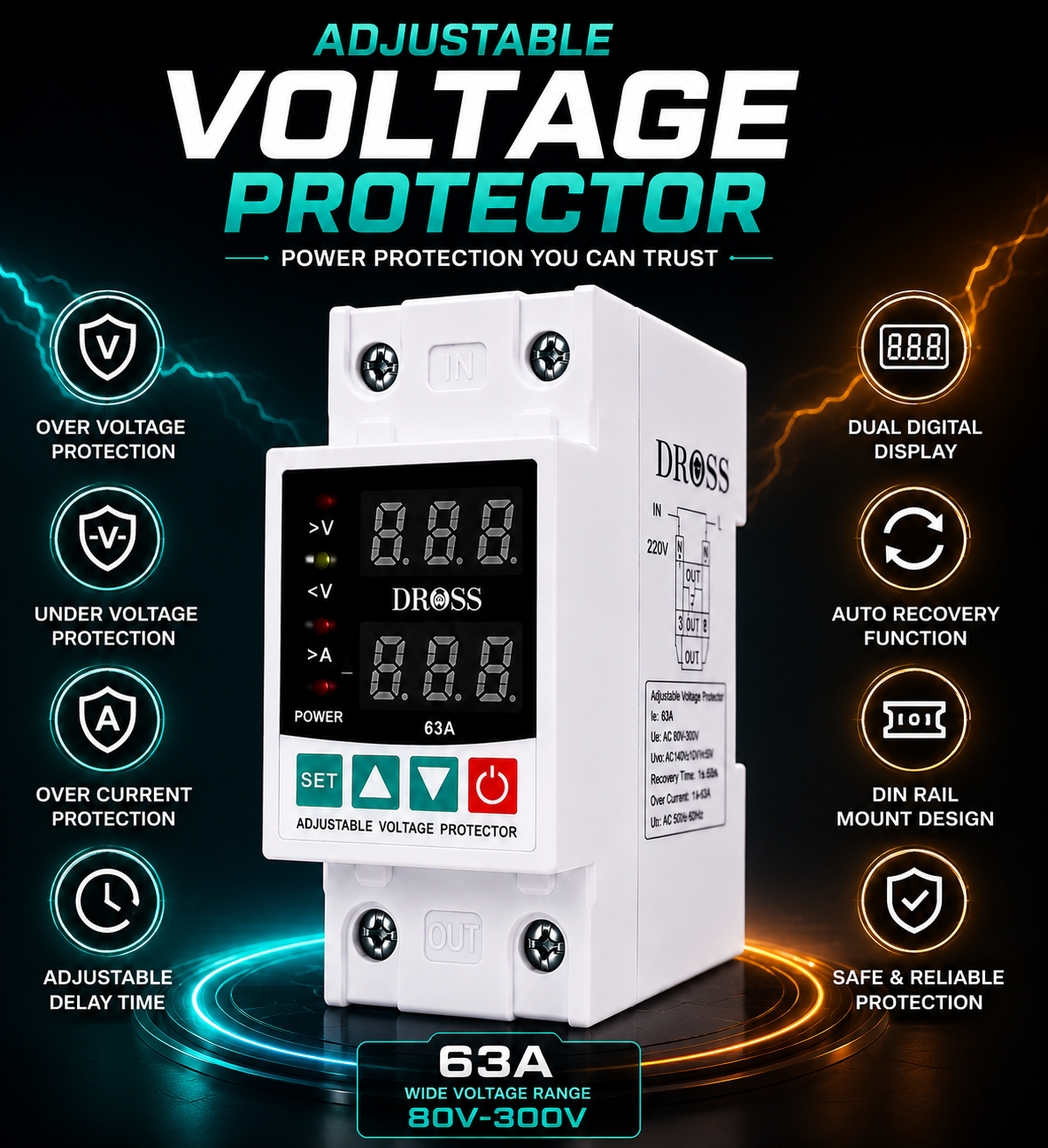 Voltage Protector (63A Automatic Voltage Protector