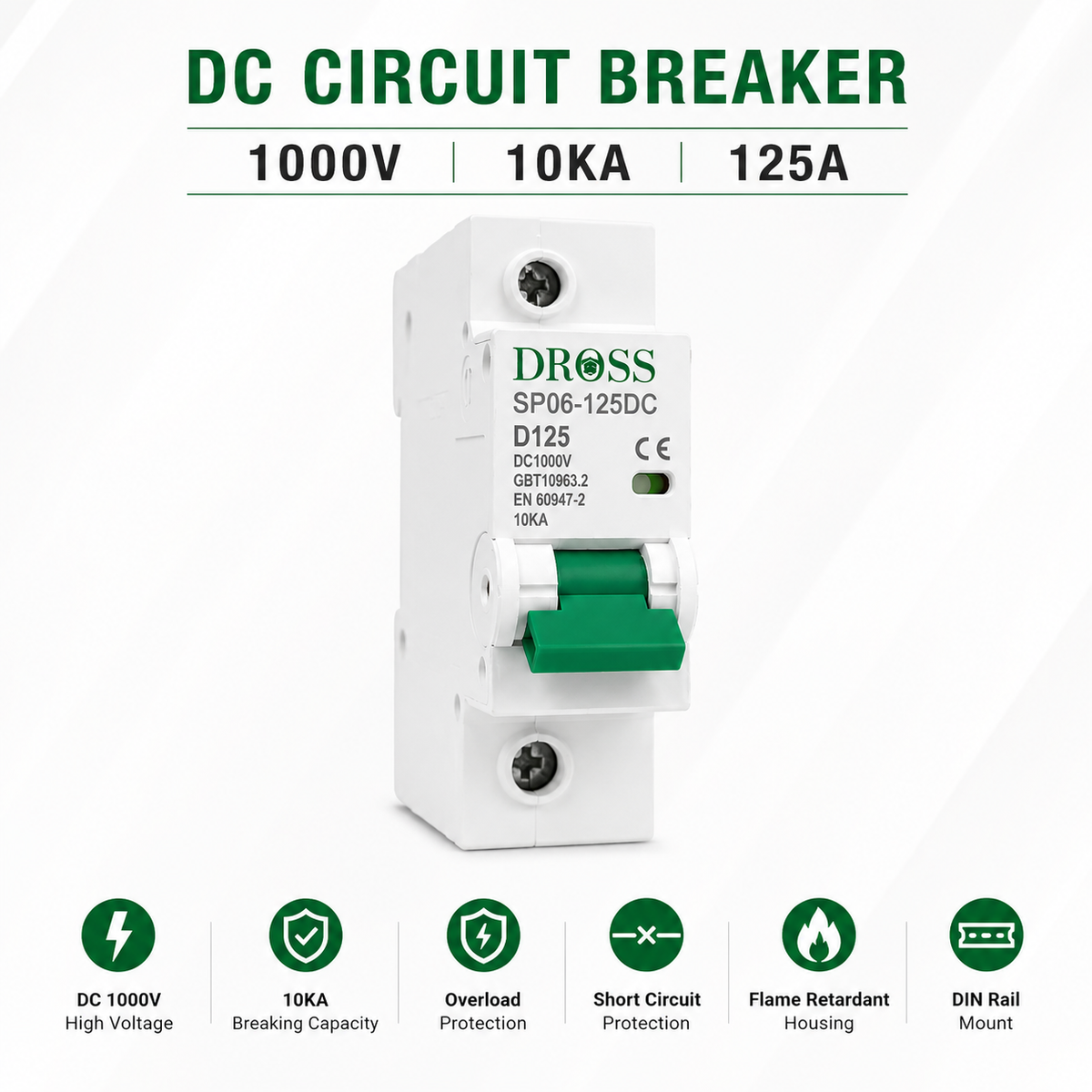 DROSS DC MCB 125A 1 Pole solar circuit breaker